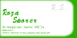roza sporer business card